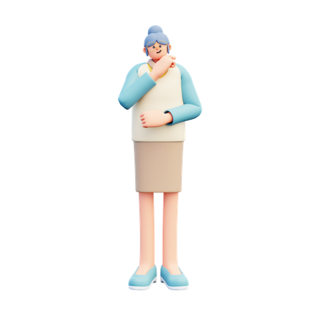 Femme enseignante donnant une pose debout  3D Illustration