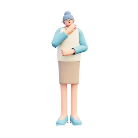 Femme enseignante donnant une pose debout  3D Illustration