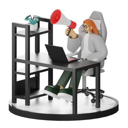 Femme faisant du marketing  3D Illustration