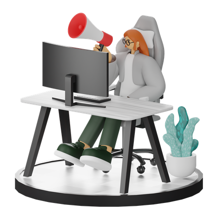 Femme faisant du marketing  3D Illustration