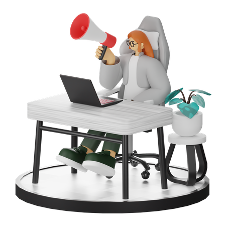 Femme faisant du marketing  3D Illustration