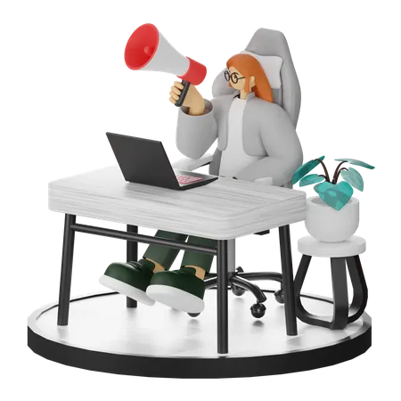 Femme faisant du marketing  3D Illustration