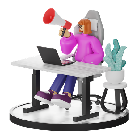 Femme faisant du marketing  3D Illustration