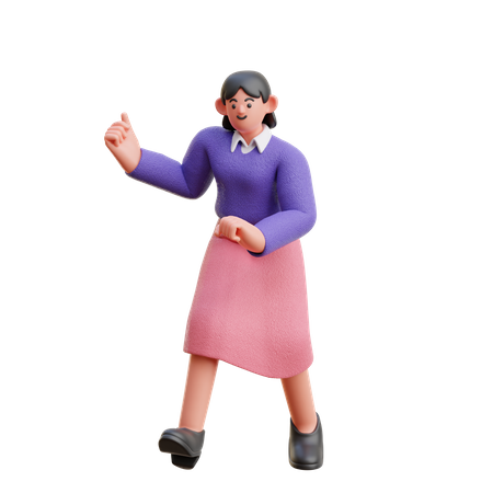 Femme faisant danser  3D Illustration