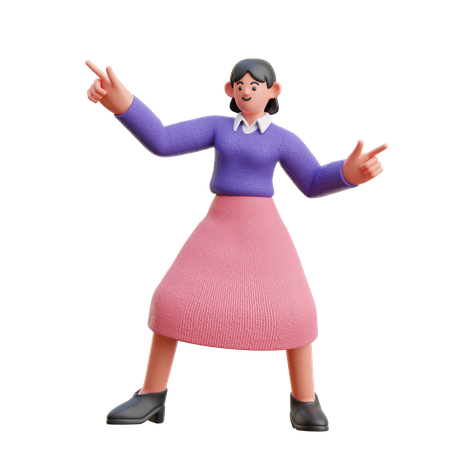 Femme faisant de la danse  3D Illustration