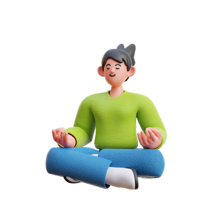 Femme faisant de la méditation  3D Icon