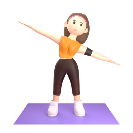 Femme faisant du yoga  3D Illustration