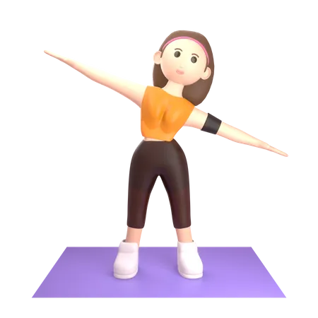 Femme faisant du yoga  3D Illustration