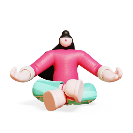 Femme faisant du yoga  3D Illustration