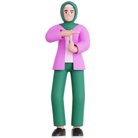 Femme faisant un geste de pause  3D Illustration