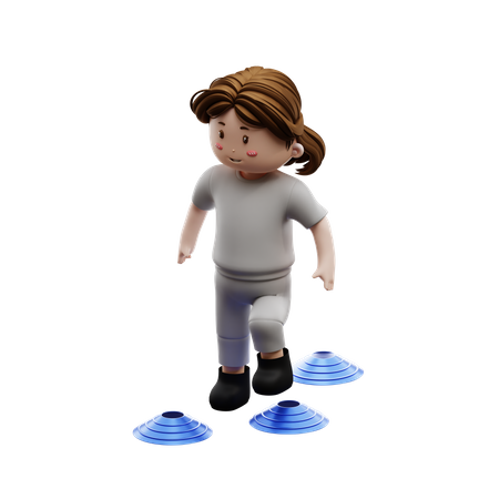 Femme faisant une formation d'agilité  3D Icon