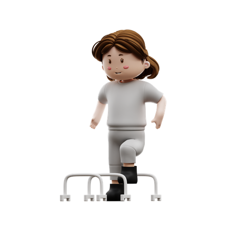 Femme faisant une formation d'agilité  3D Icon