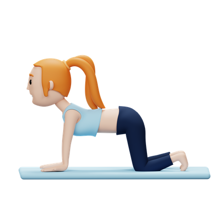 Femme faisant une pose de yoga de vache  3D Icon