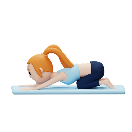 Femme faisant une pose de yoga pour enfants larges  3D Icon