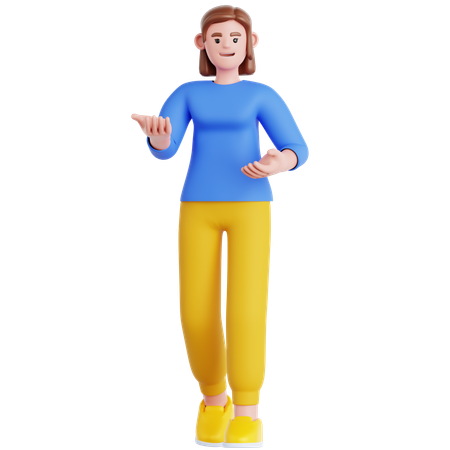 Femme faisant une présentation  3D Illustration