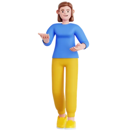 Femme faisant une présentation  3D Illustration