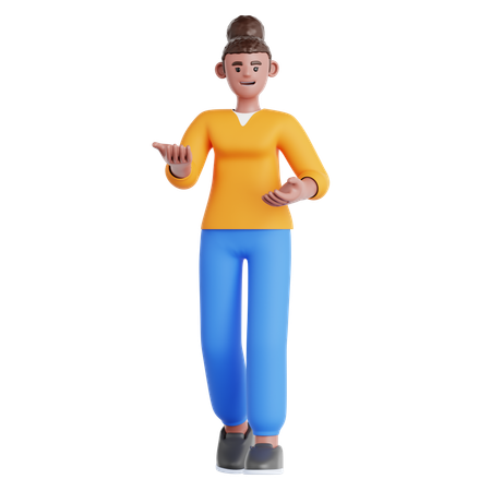 Femme faisant une présentation  3D Illustration