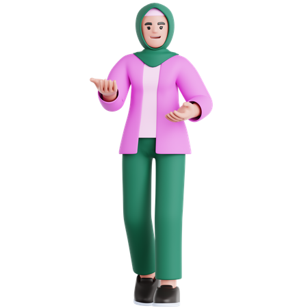 Femme faisant une présentation  3D Illustration