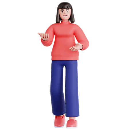 Femme faisant une présentation  3D Illustration