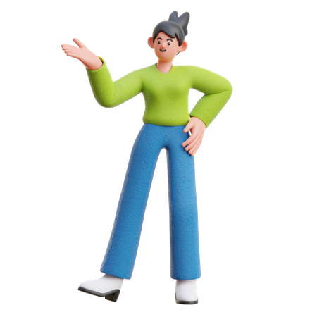 Femme faisant une présentation  3D Icon