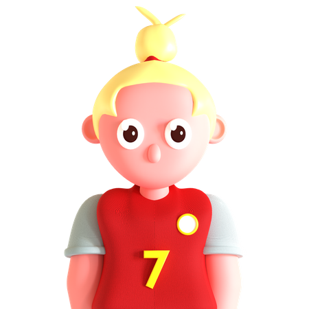 Femme, footballeur  3D Icon