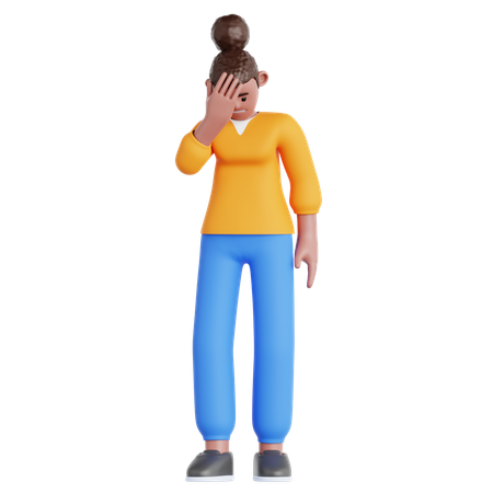 Femme frustrée  3D Illustration