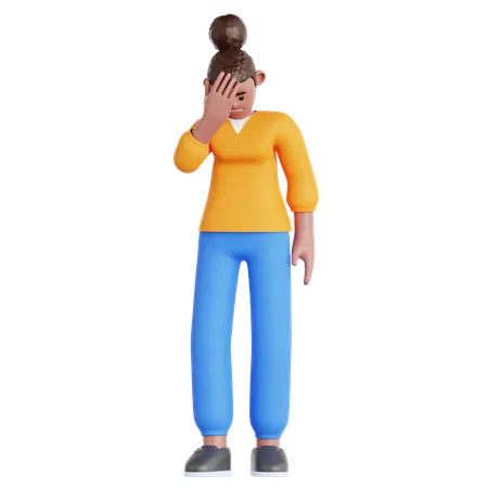 Femme frustrée  3D Illustration