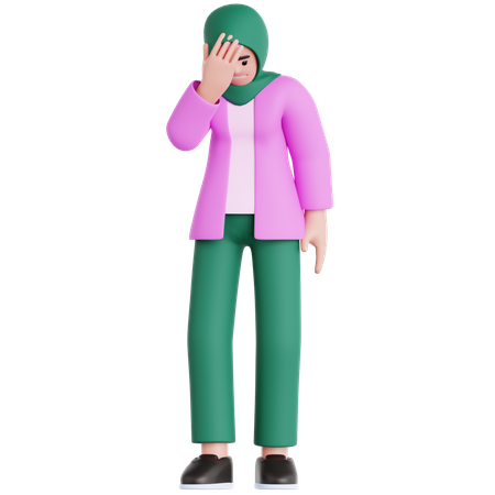 Femme frustrée  3D Illustration