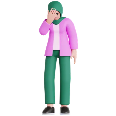 Femme frustrée  3D Illustration