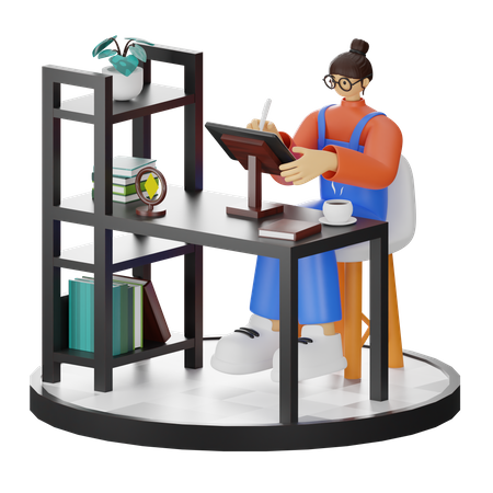 Graphiste féminine  3D Illustration