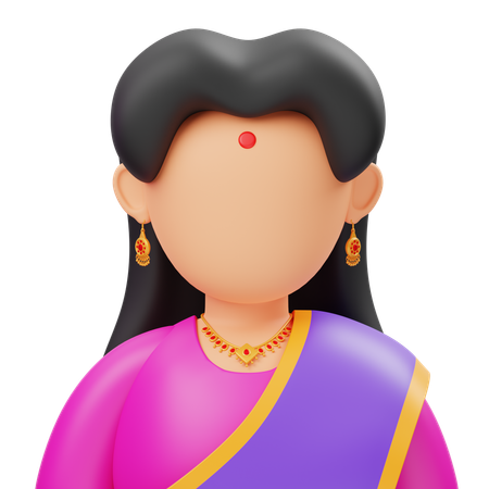 Femme indienne  3D Icon