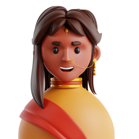 Femme indienne  3D Icon