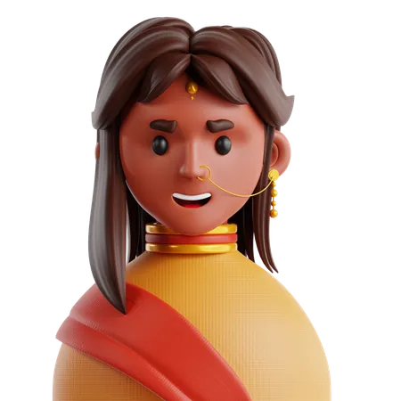 Femme indienne  3D Icon