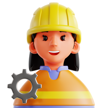 Femme ingénieur  3D Icon