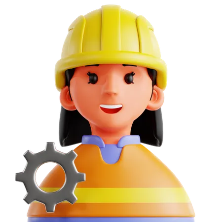 Femme ingénieur  3D Icon