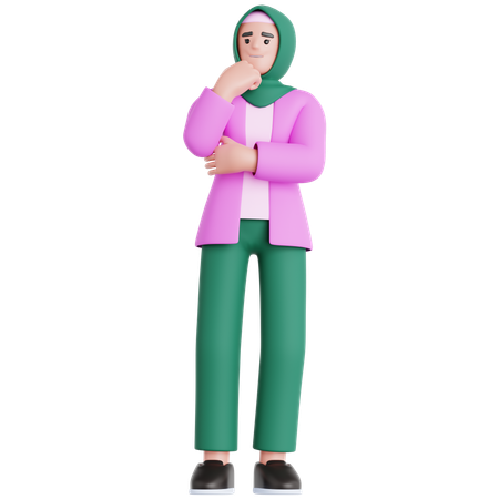 Femme inquiète  3D Illustration