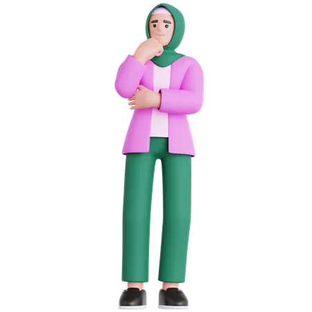 Femme inquiète  3D Illustration