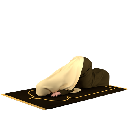 Femme islamique dans la pose de Sujood  3D Icon