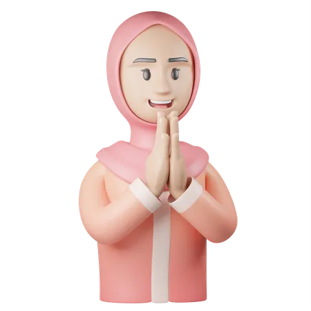 Femme musulmane pardonnante  3D Icon