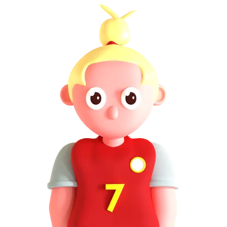 Femme, footballeur  3D Icon