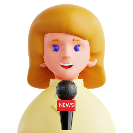 Femme journaliste  3D Icon