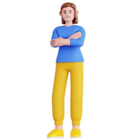 Femme main pliée  3D Illustration