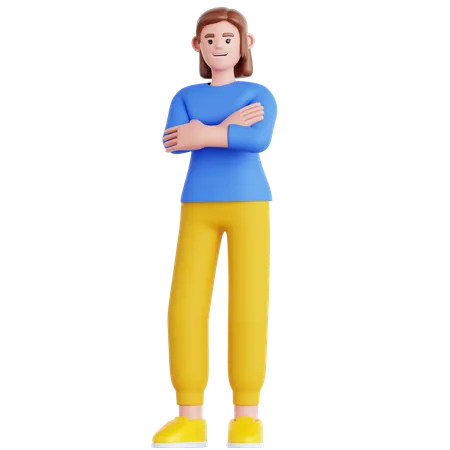 Femme main pliée  3D Illustration