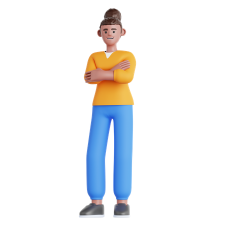 Femme main pliée  3D Illustration