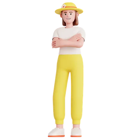 Femme main pliée  3D Illustration