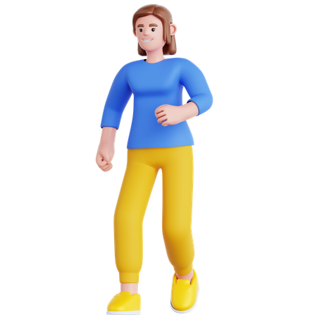 Femme qui marche  3D Illustration