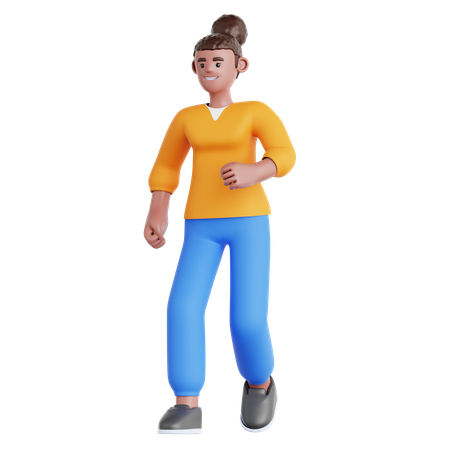 Femme qui marche  3D Illustration