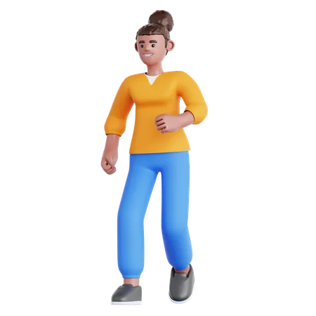 Femme qui marche  3D Illustration