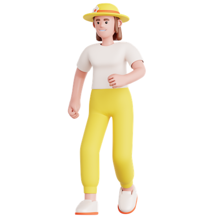 Femme qui marche  3D Illustration