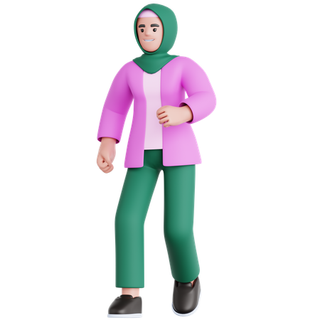 Femme qui marche  3D Illustration